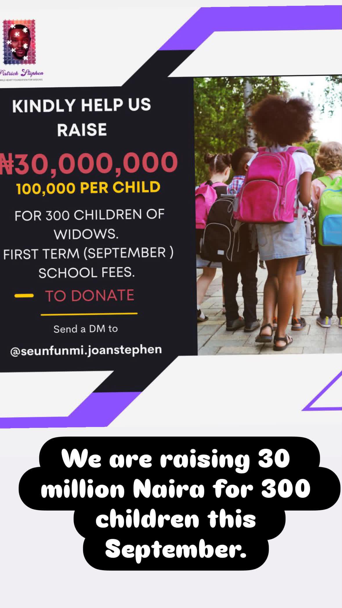 Patrick Stephen Purple Heart Foundation For Widows - September School Fees Donation | Support