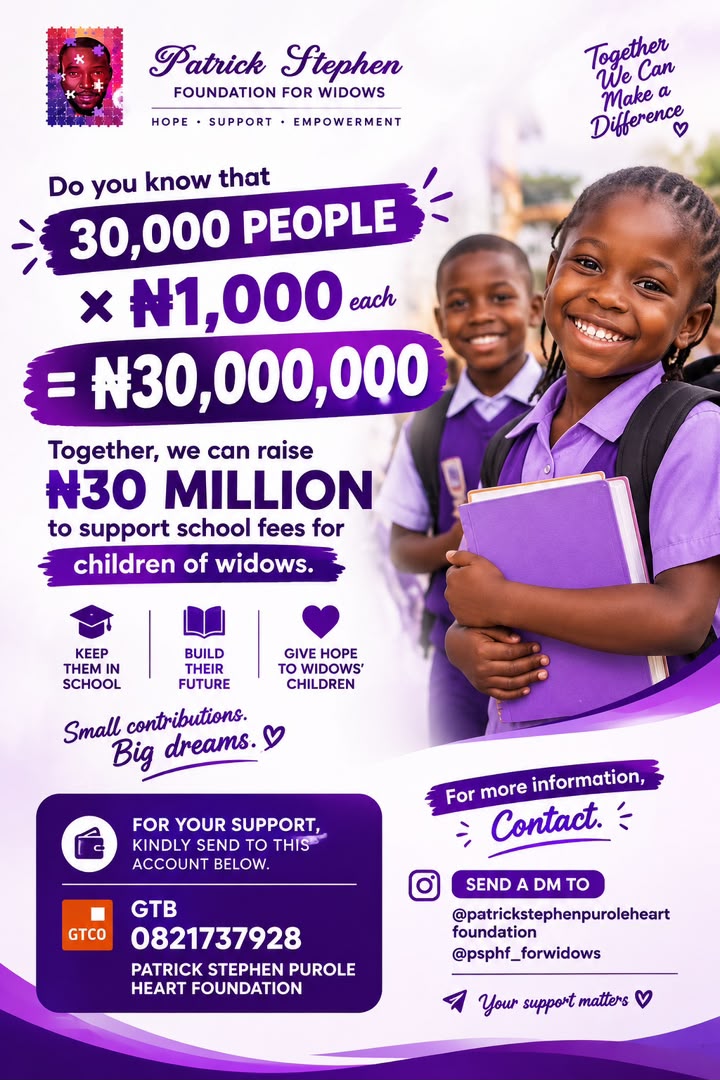 Patrick Stephen Purple Heart Foundation For Widows - September School Fees Donation | Support