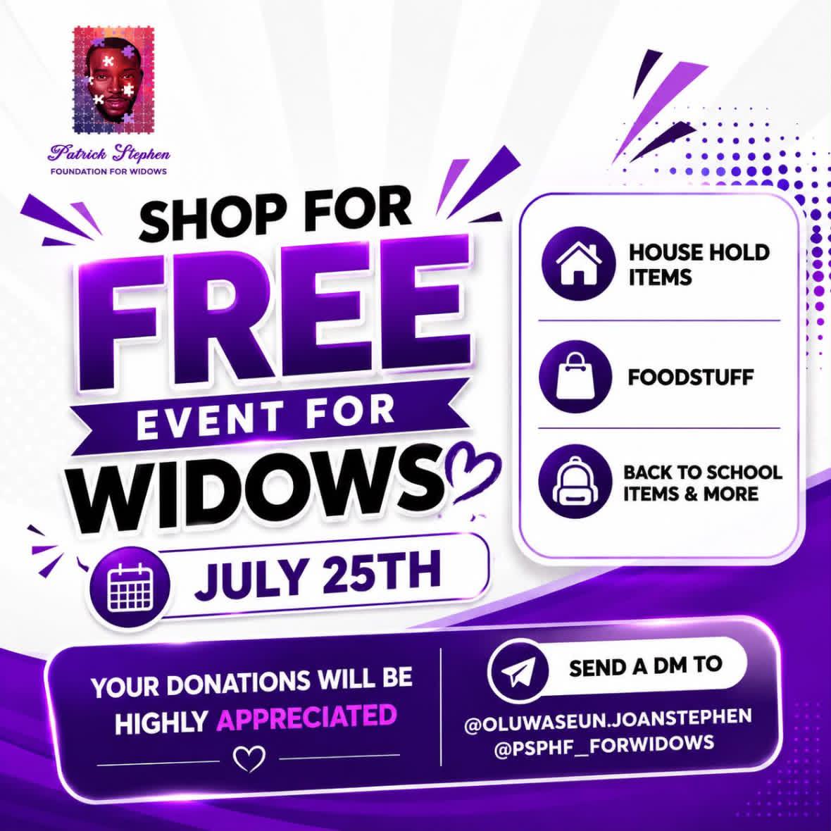 Patrick Stephen Purple Heart Foundation For Widows - Shop for Free Event for Widows. event